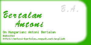 bertalan antoni business card